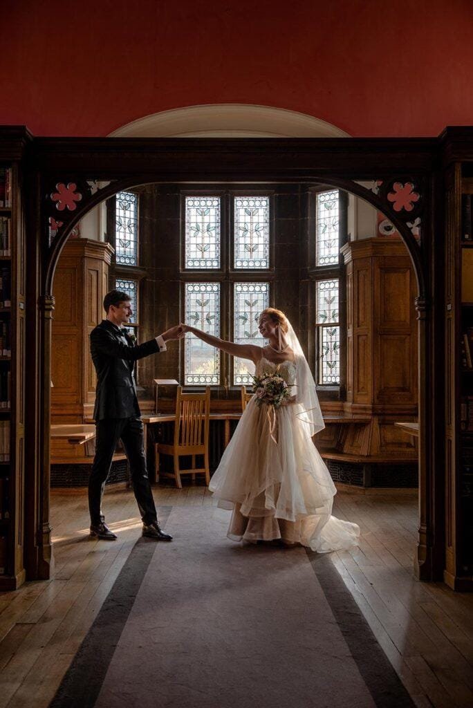 Wedding photographer capturing the first dance naturally and unobtrusively